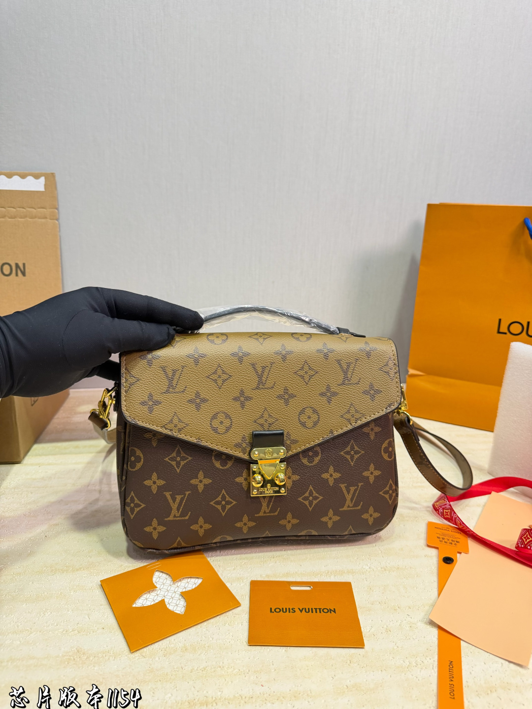 LV Monogram Handbag Monogram Canvas Cowhide Leather 16